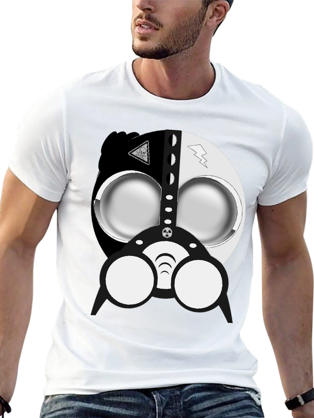 Cool Gas Mask Graphic Black T-Shirt