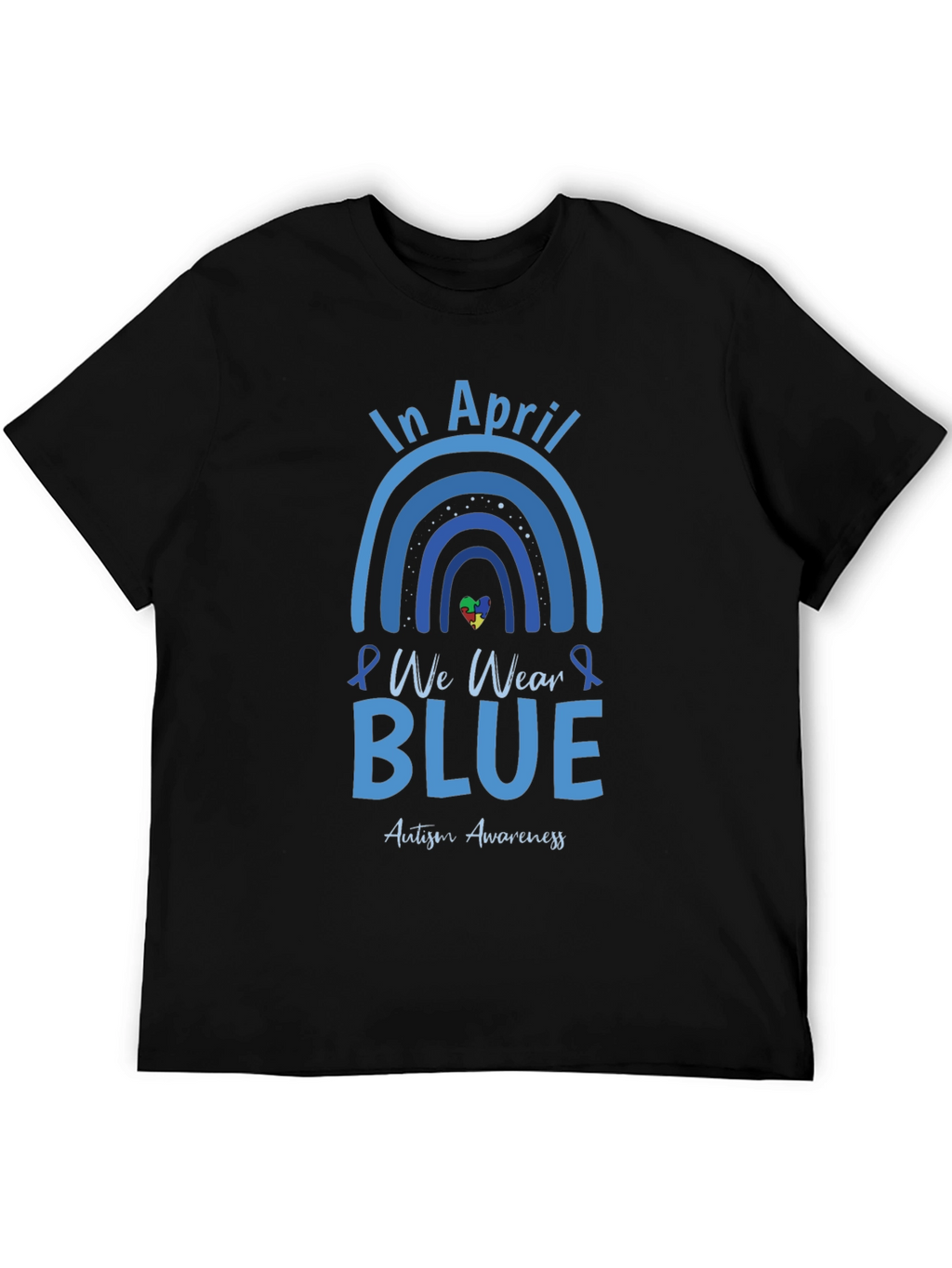 In April We Wear Blue Autism Awareness T-Shirt