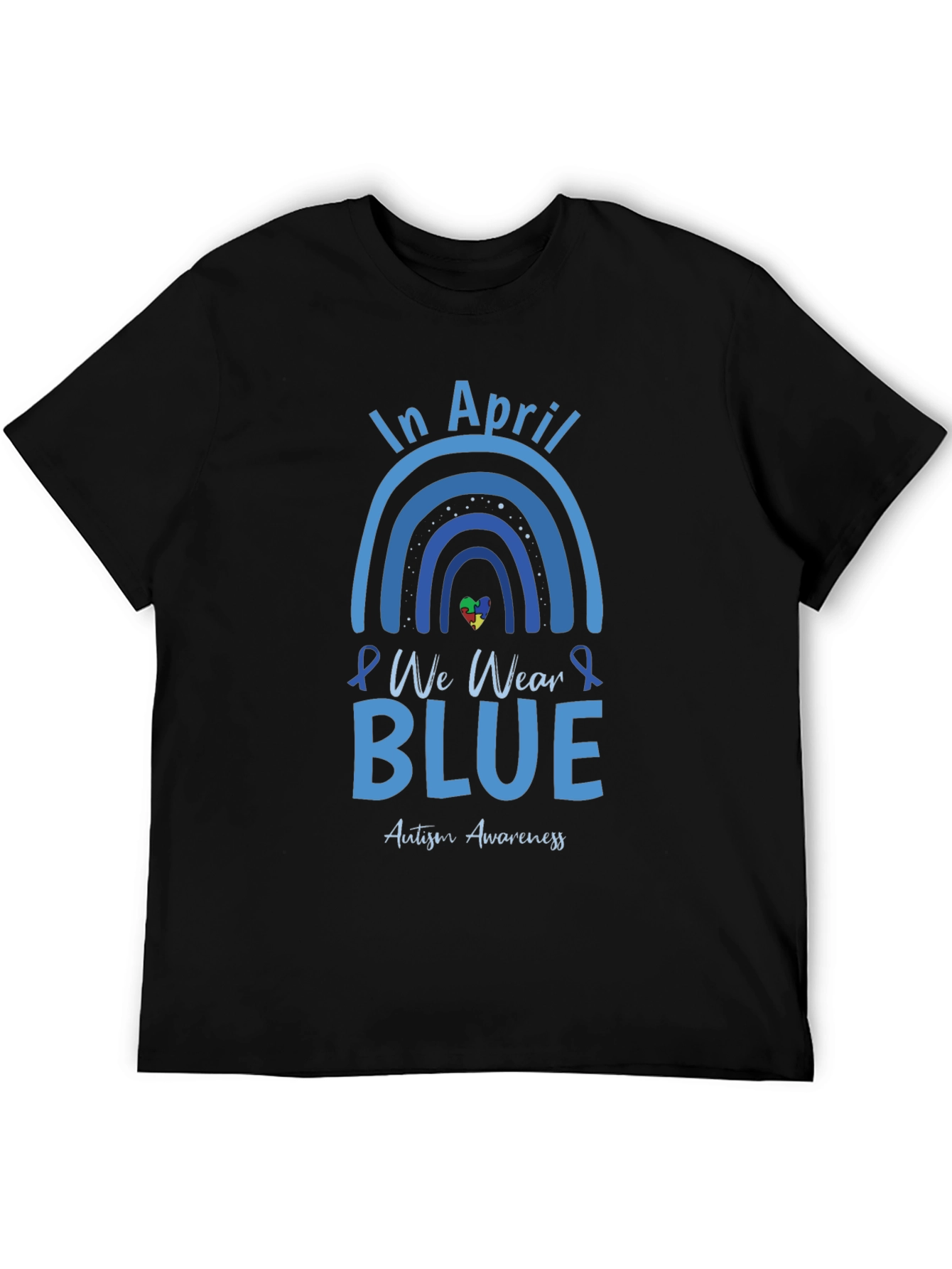 In April We Wear Blue Autism Awareness T-Shirt