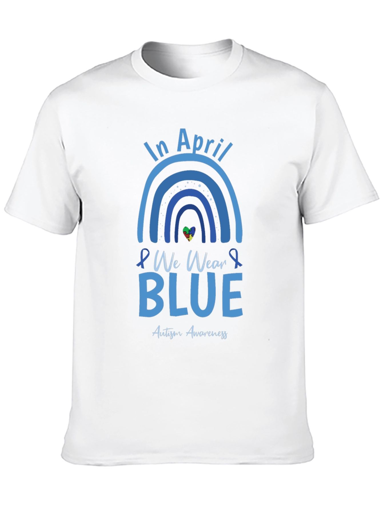 In April We Wear Blue Autism Awareness T-Shirt
