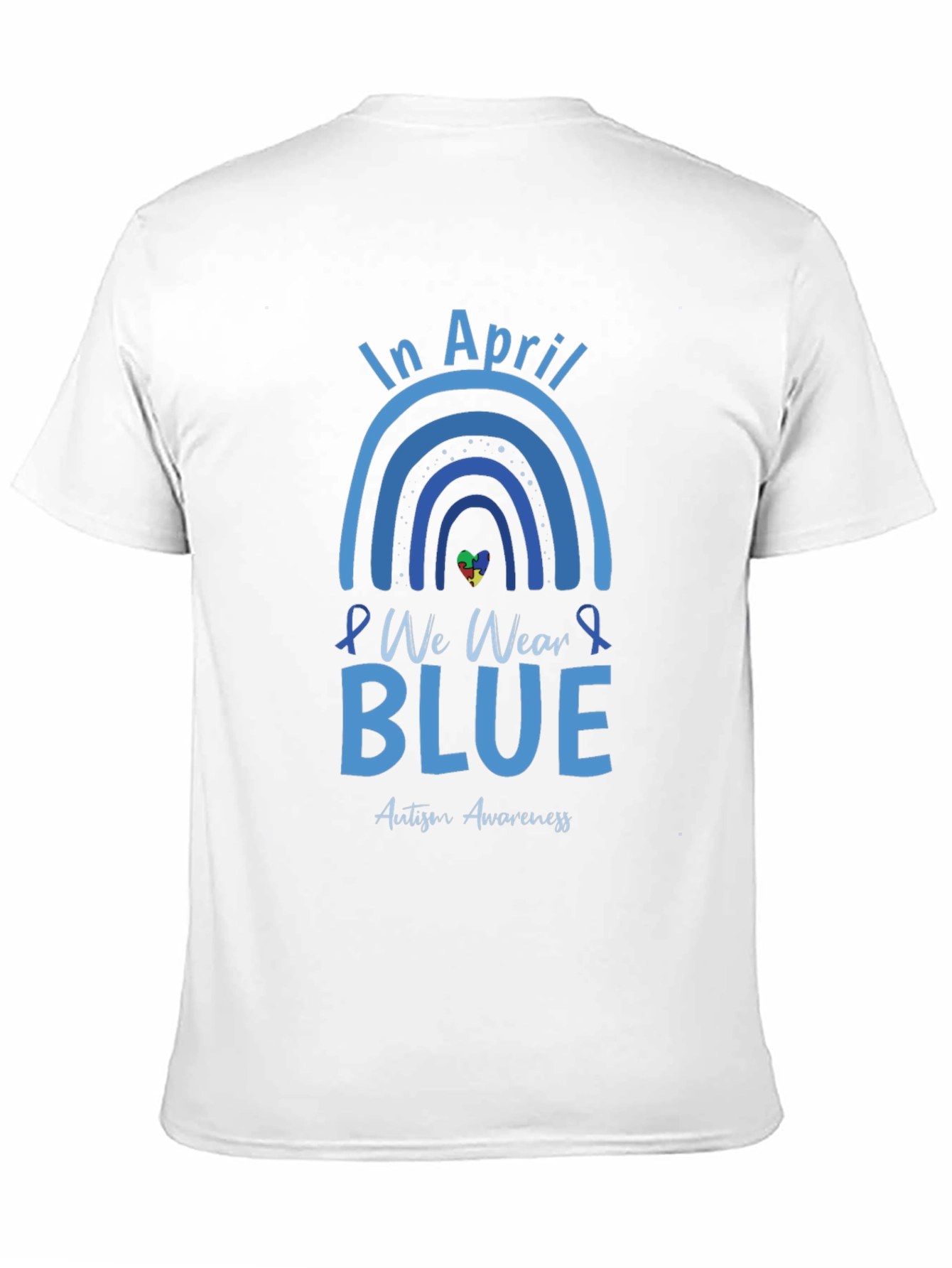 In April We Wear Blue Autism Awareness T-Shirt