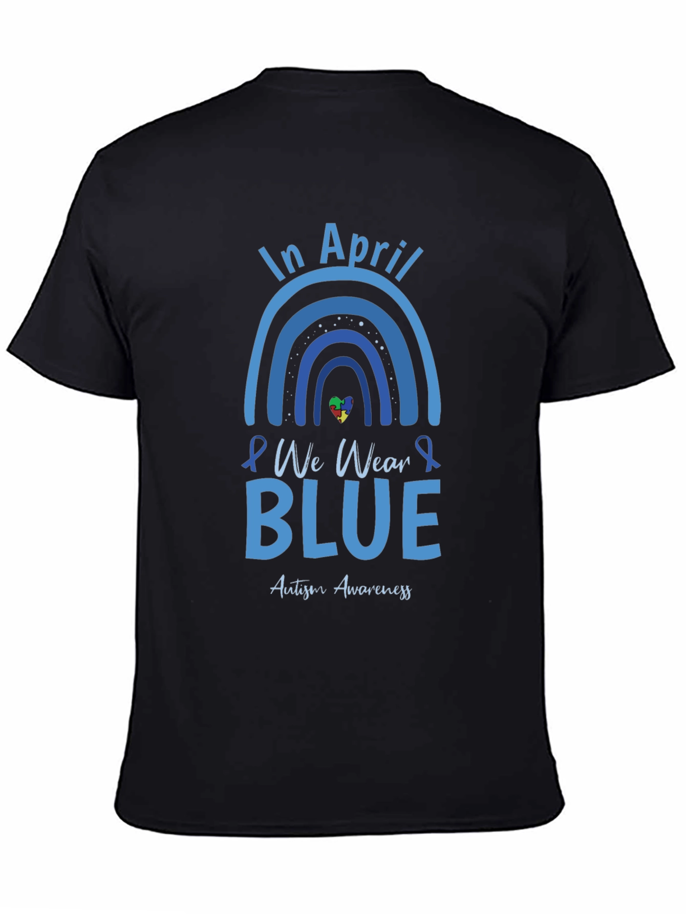 In April We Wear Blue Autism Awareness T-Shirt