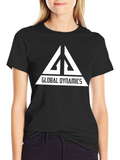 Global Dynamics Graphic Tee - Black Cotton Blend Shirt