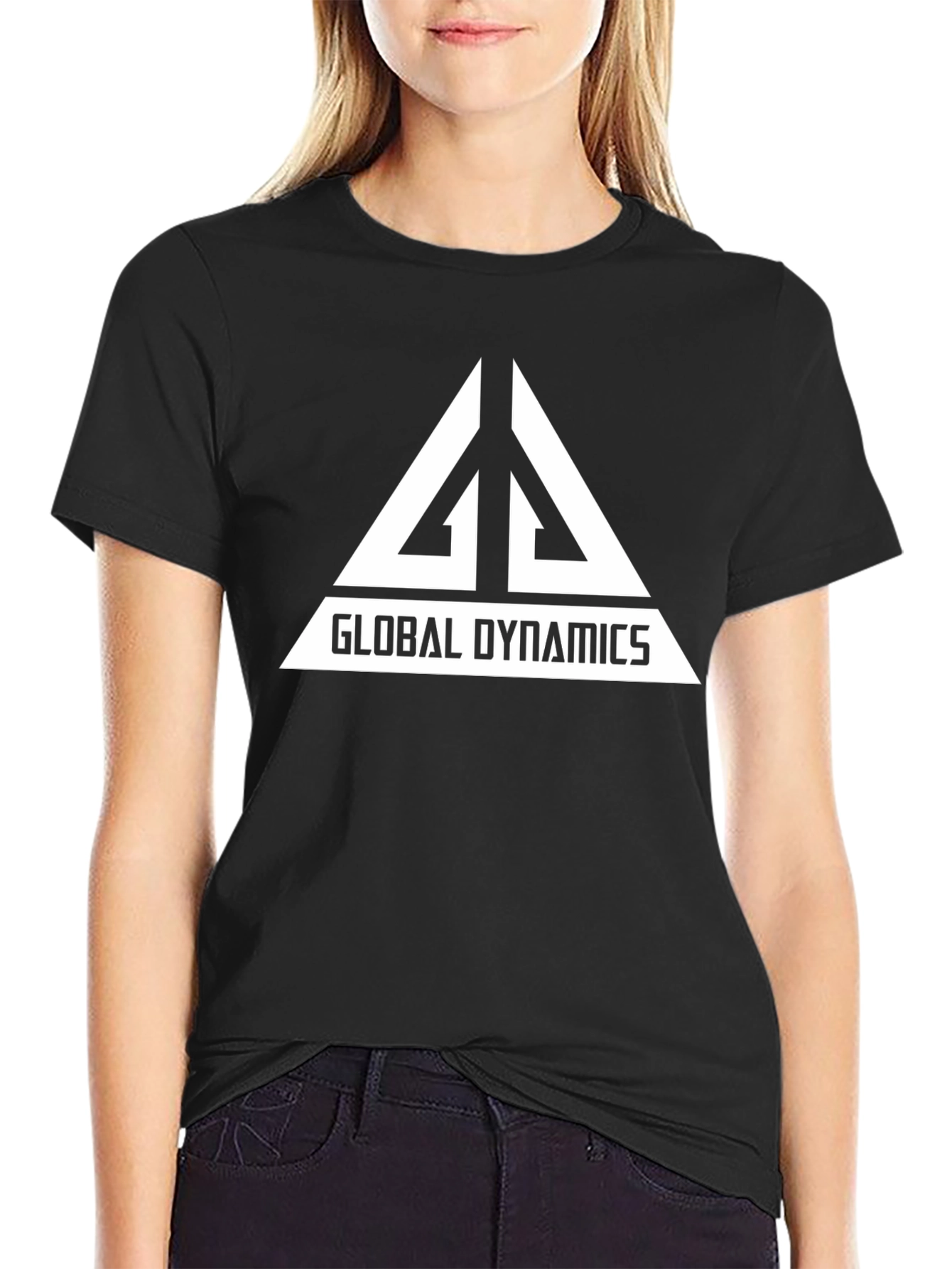 Global Dynamics Graphic Tee - Black Cotton Blend Shirt