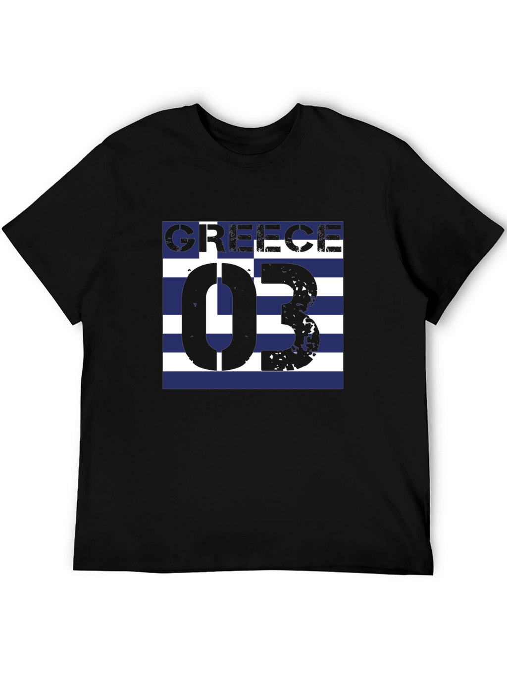 Greece Flag T-Shirt - Black Graphic Tee