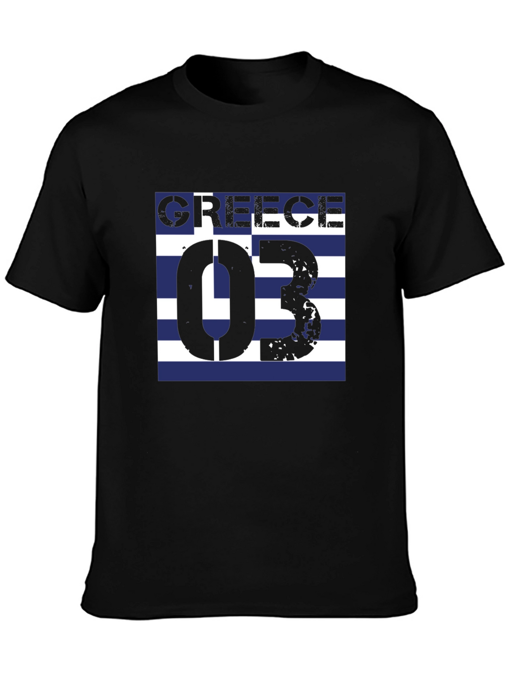 Greece Flag T-Shirt - Black Graphic Tee