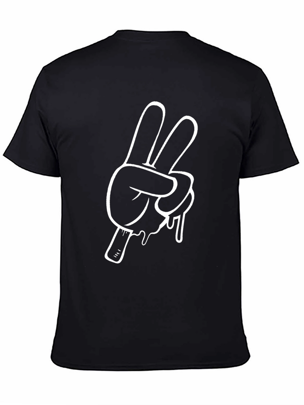 Peace Sign Graphic T-Shirt - Black Crew Neck Tee