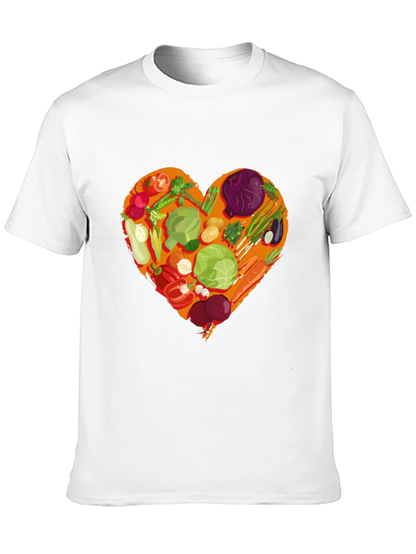 Vegetarian Heart Graphic T-Shirt - Black Cotton Tee