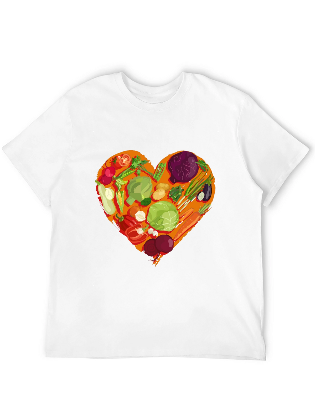 Vegetarian Heart Graphic T-Shirt - Black Cotton Tee