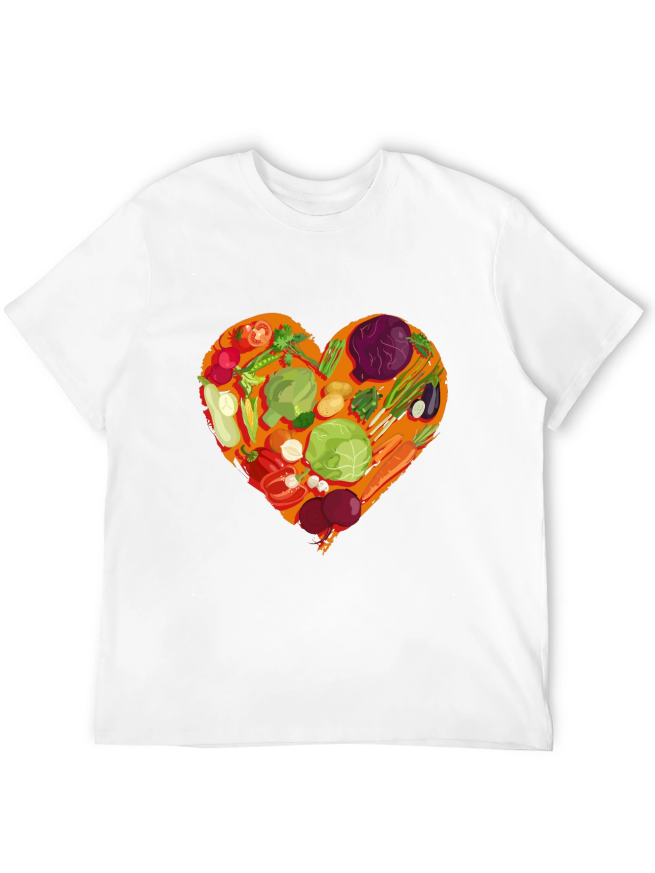 Vegetarian Heart Graphic T-Shirt - Black Cotton Tee