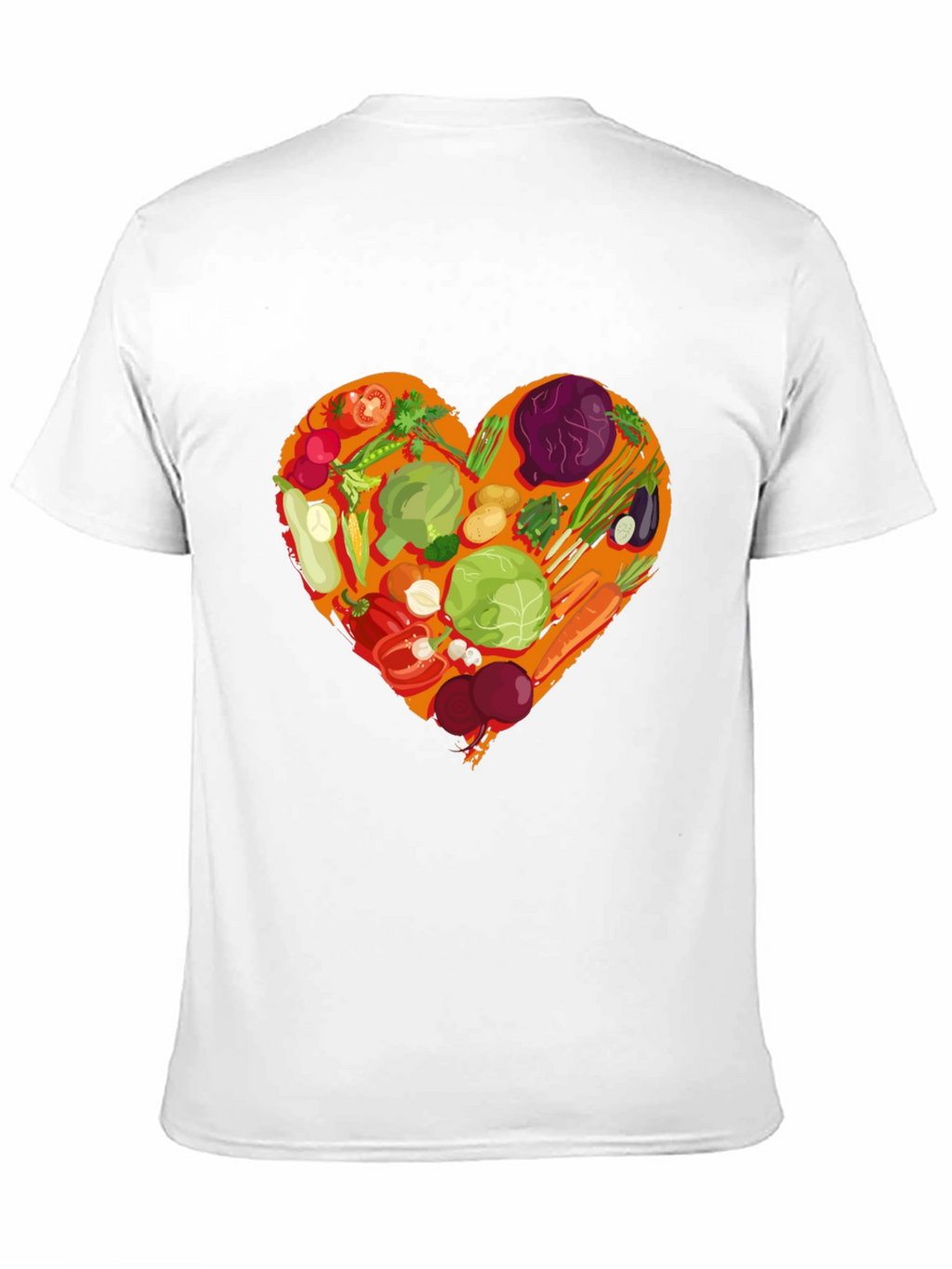 Vegetarian Heart Graphic T-Shirt - Black Cotton Tee