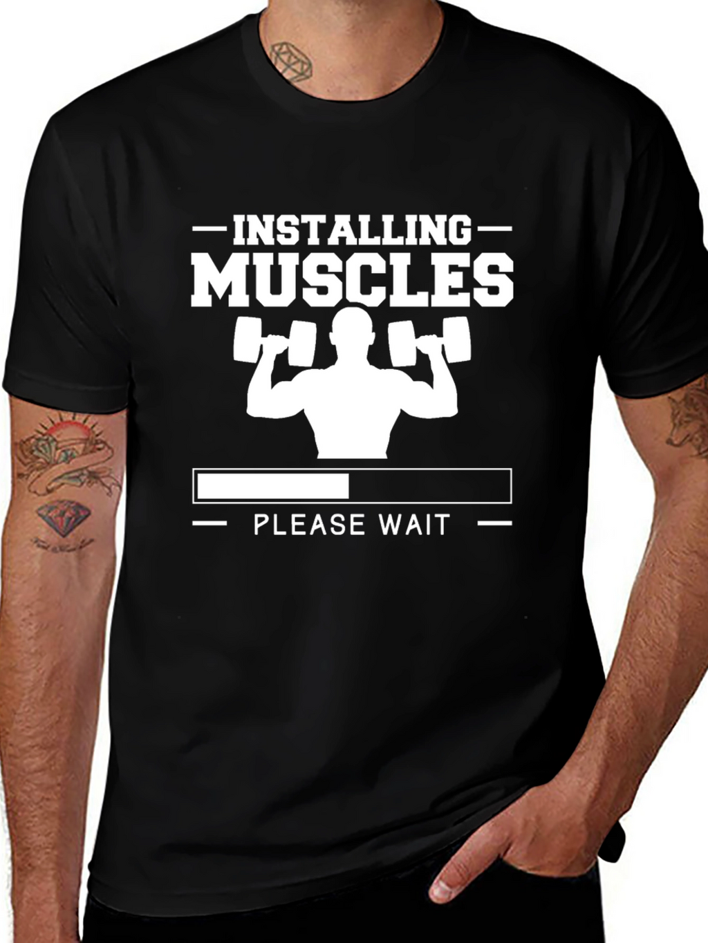 Installing Muscles Funny Gym T-Shirt