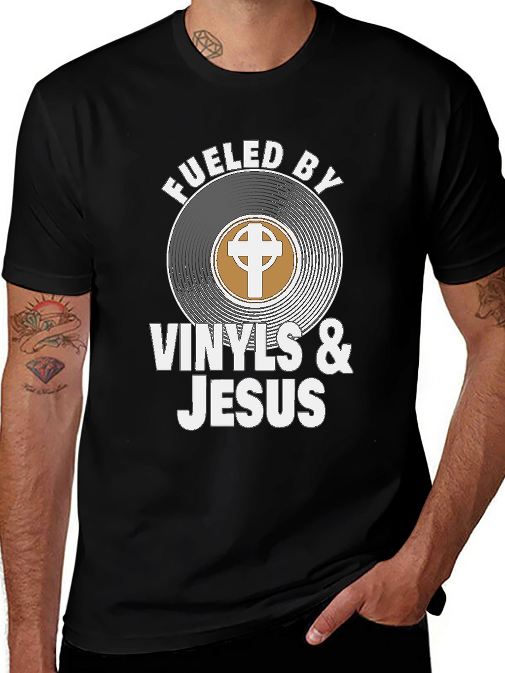 Fueled By Vinyls & Jesus Graphic Tee