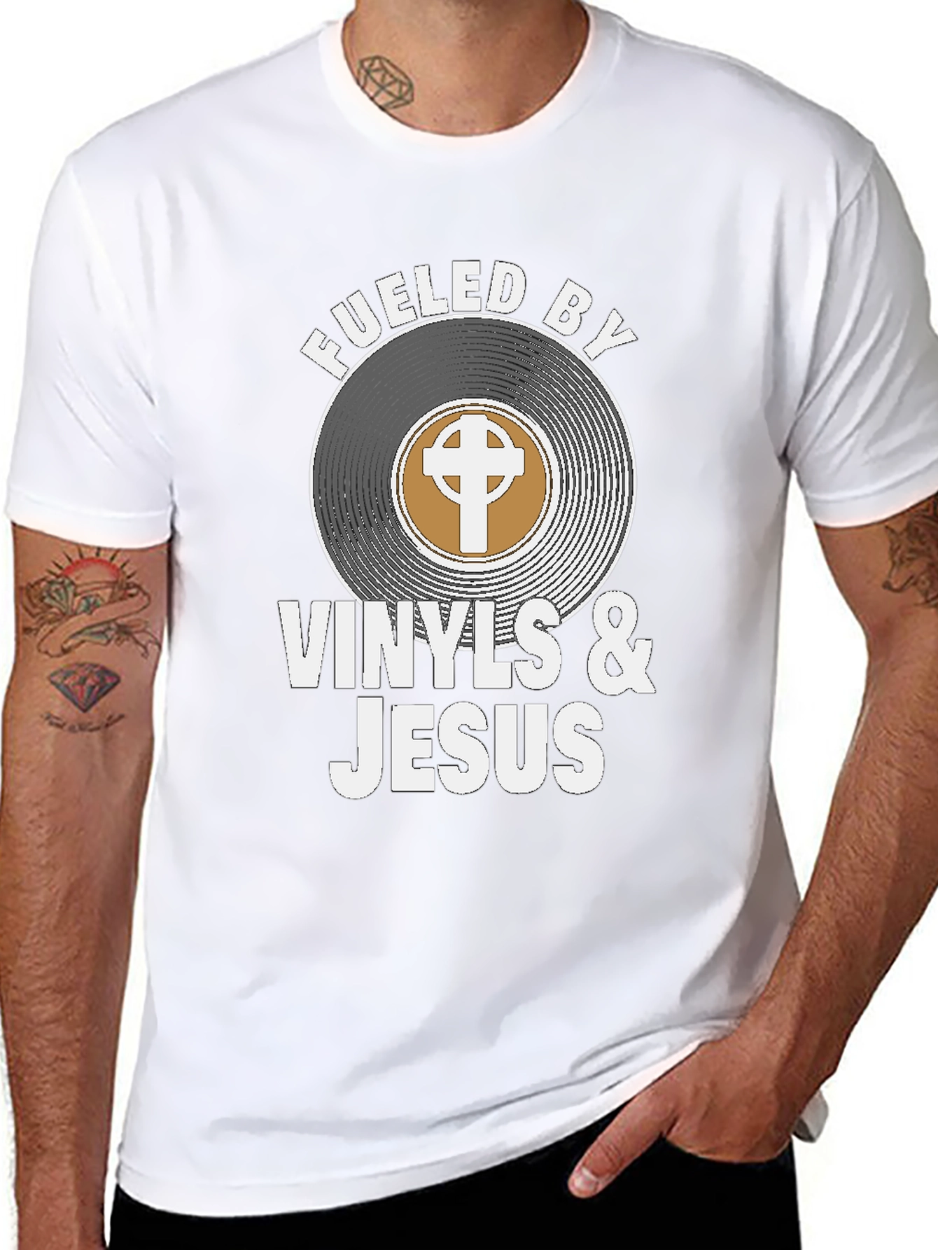 Fueled By Vinyls & Jesus Graphic Tee
