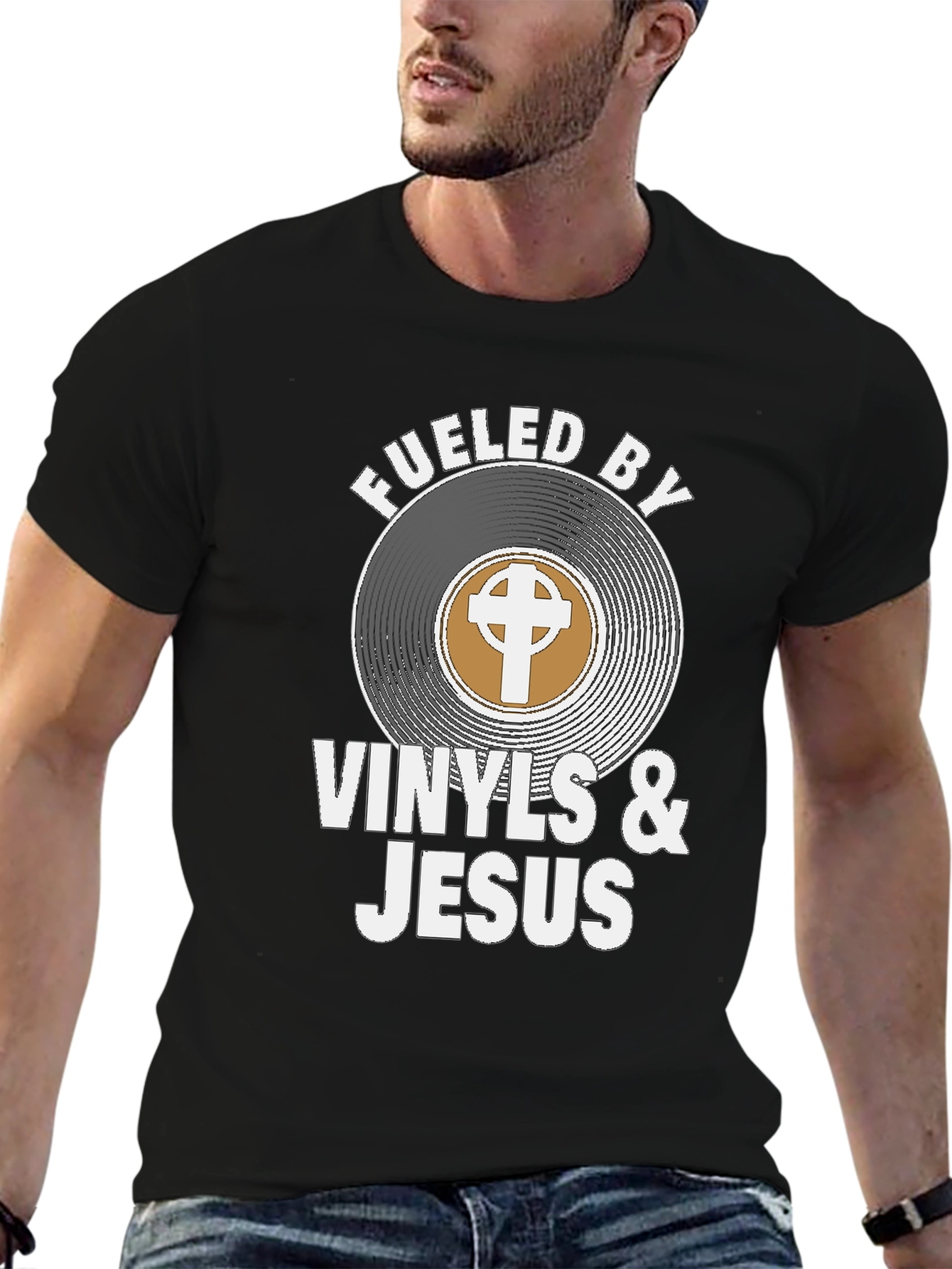 Fueled By Vinyls & Jesus Graphic Tee