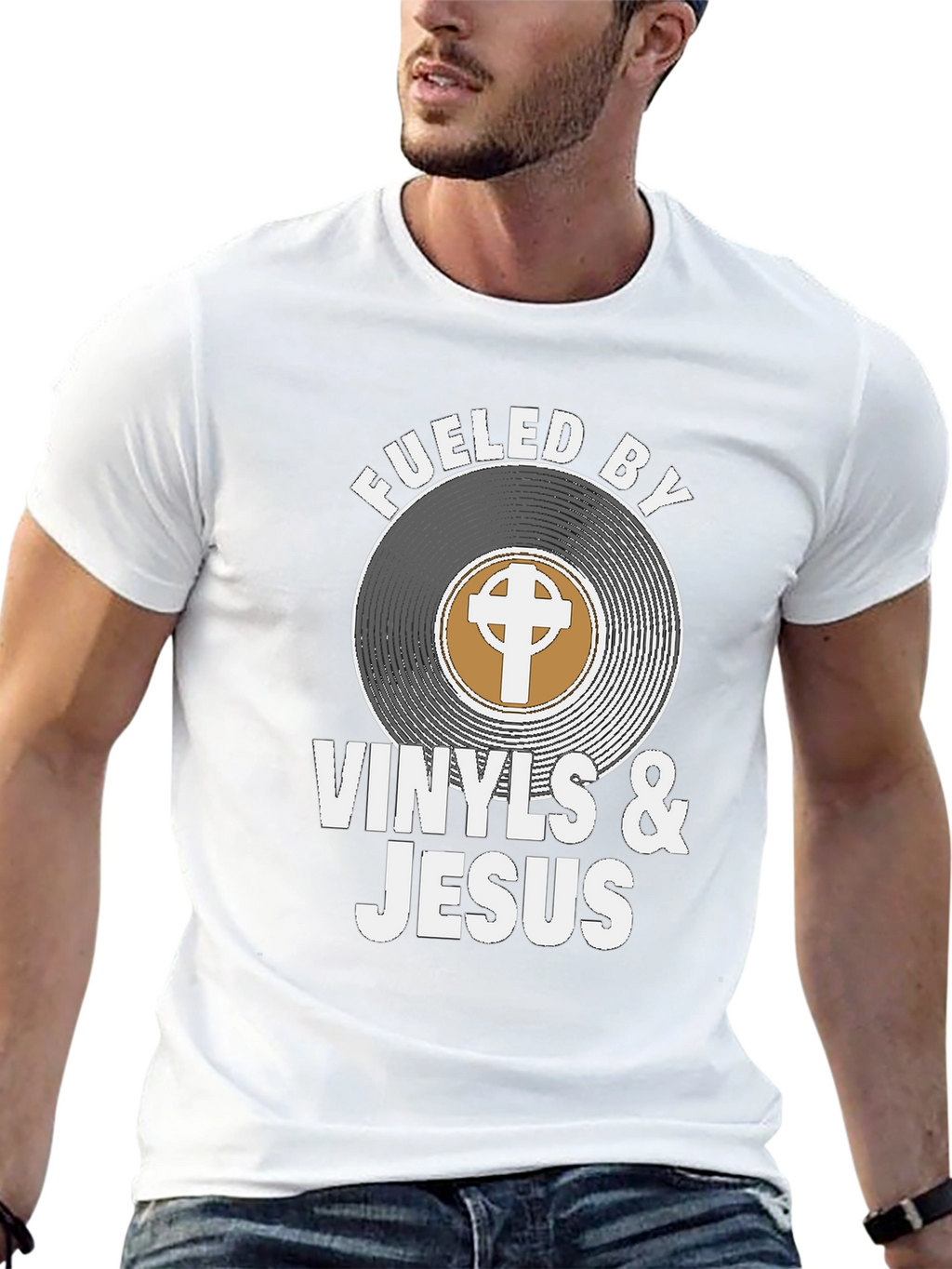 Fueled By Vinyls & Jesus Graphic Tee