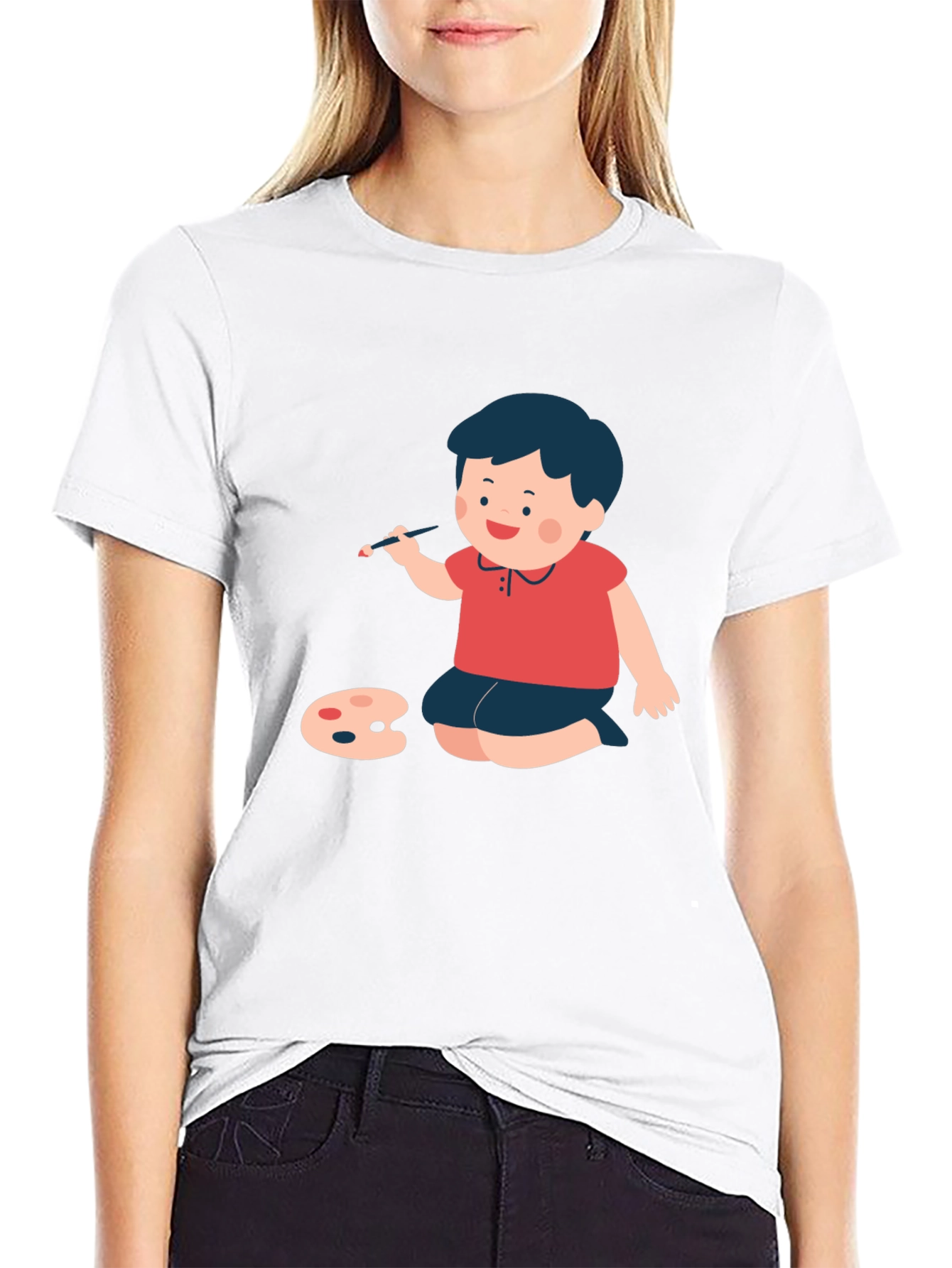 Boy Painter Graphic Tee - Black