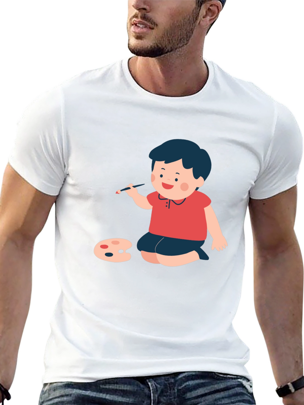 Boy Painter Graphic Tee - Black