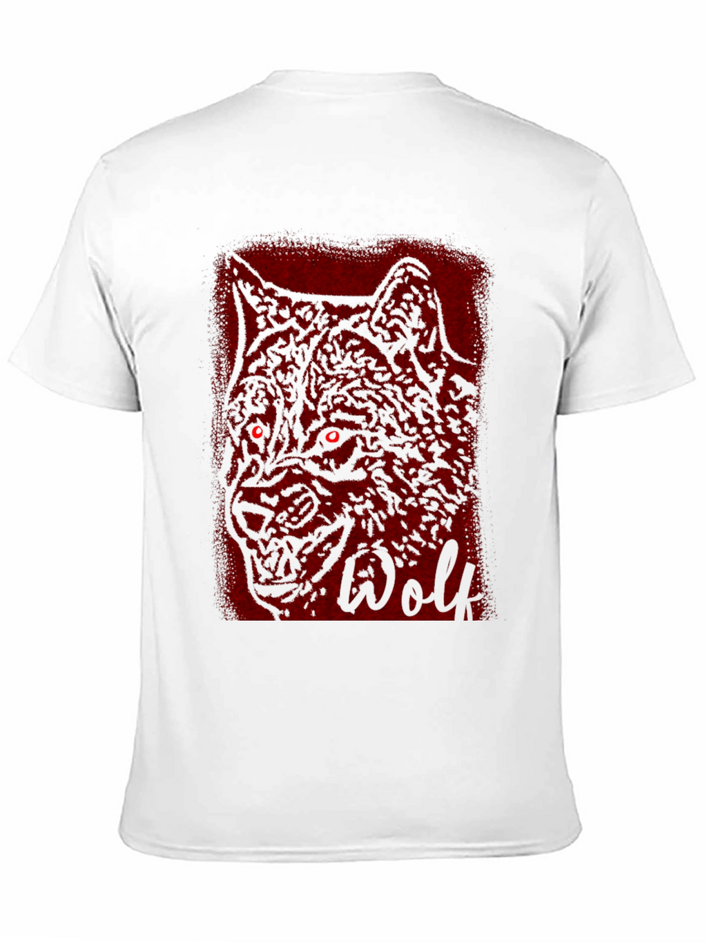 Mens Black T-Shirt with Wolf Graphic Design