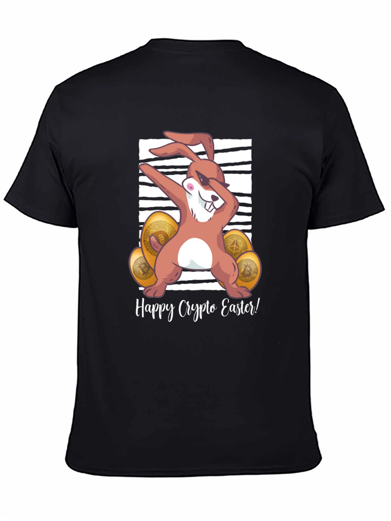 Happy Crypto Easter T-Shirt - Dabbing Bunny Design