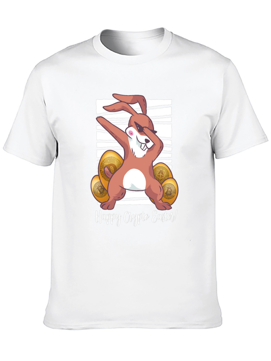 Happy Crypto Easter T-Shirt - Dabbing Bunny Design