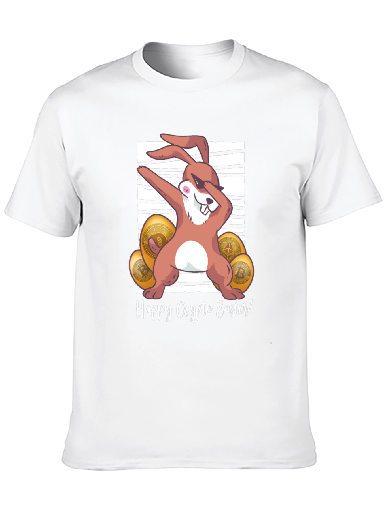 Happy Crypto Easter T-Shirt - Dabbing Bunny Design