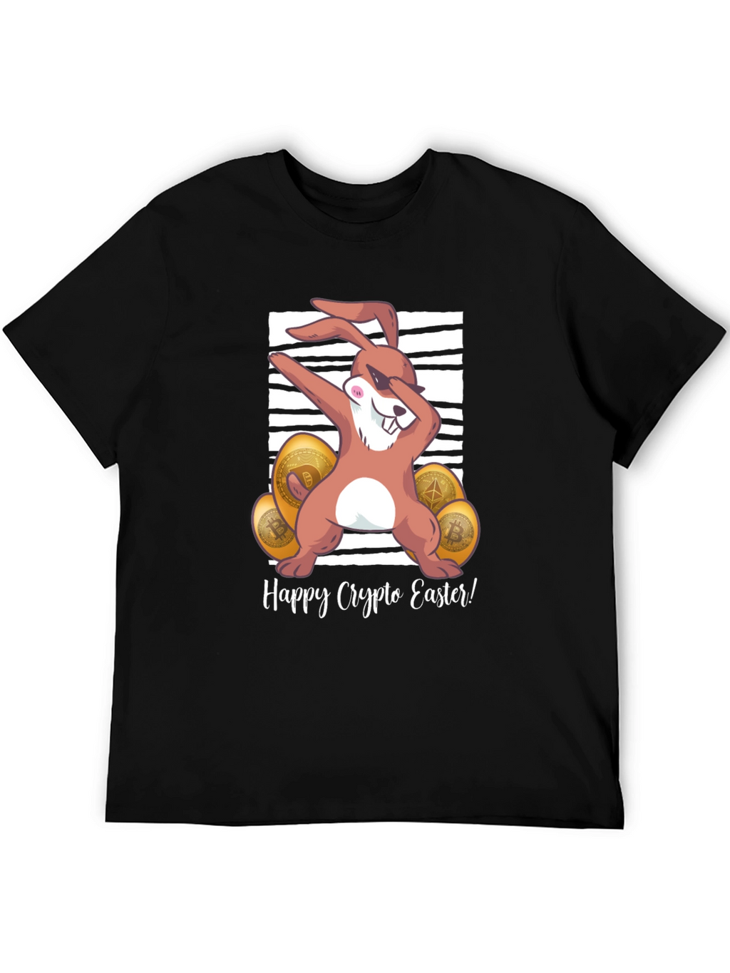 Happy Crypto Easter T-Shirt - Dabbing Bunny Design