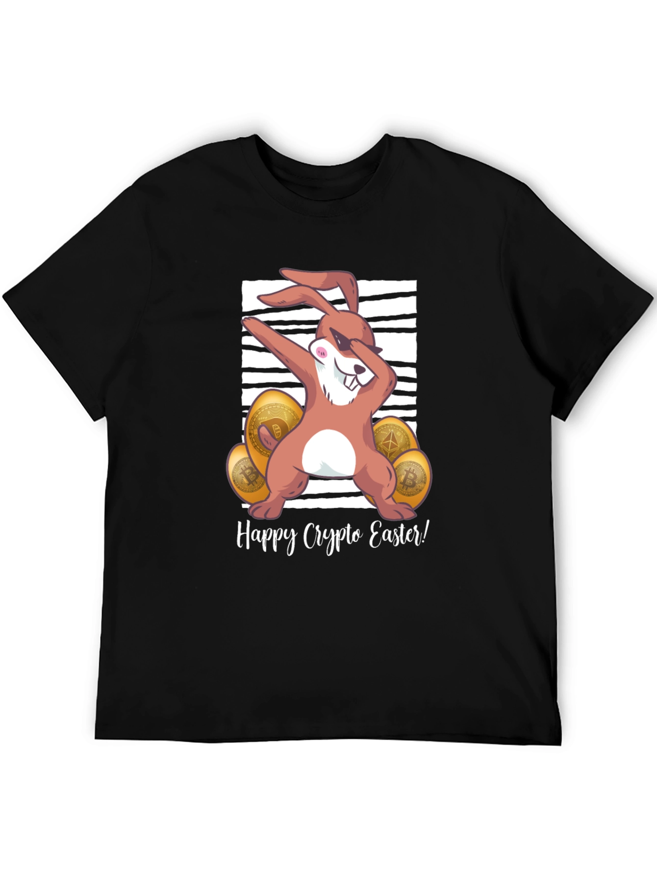 Happy Crypto Easter T-Shirt - Dabbing Bunny Design