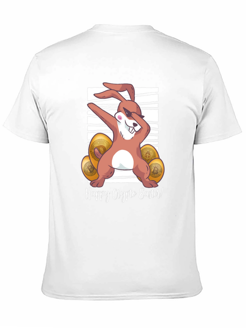 Happy Crypto Easter T-Shirt - Dabbing Bunny Design