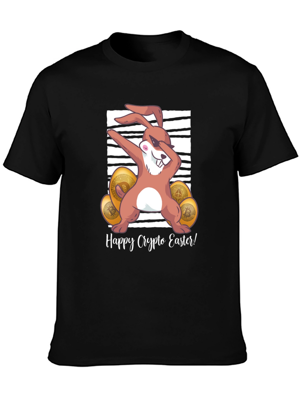 Happy Crypto Easter T-Shirt - Dabbing Bunny Design