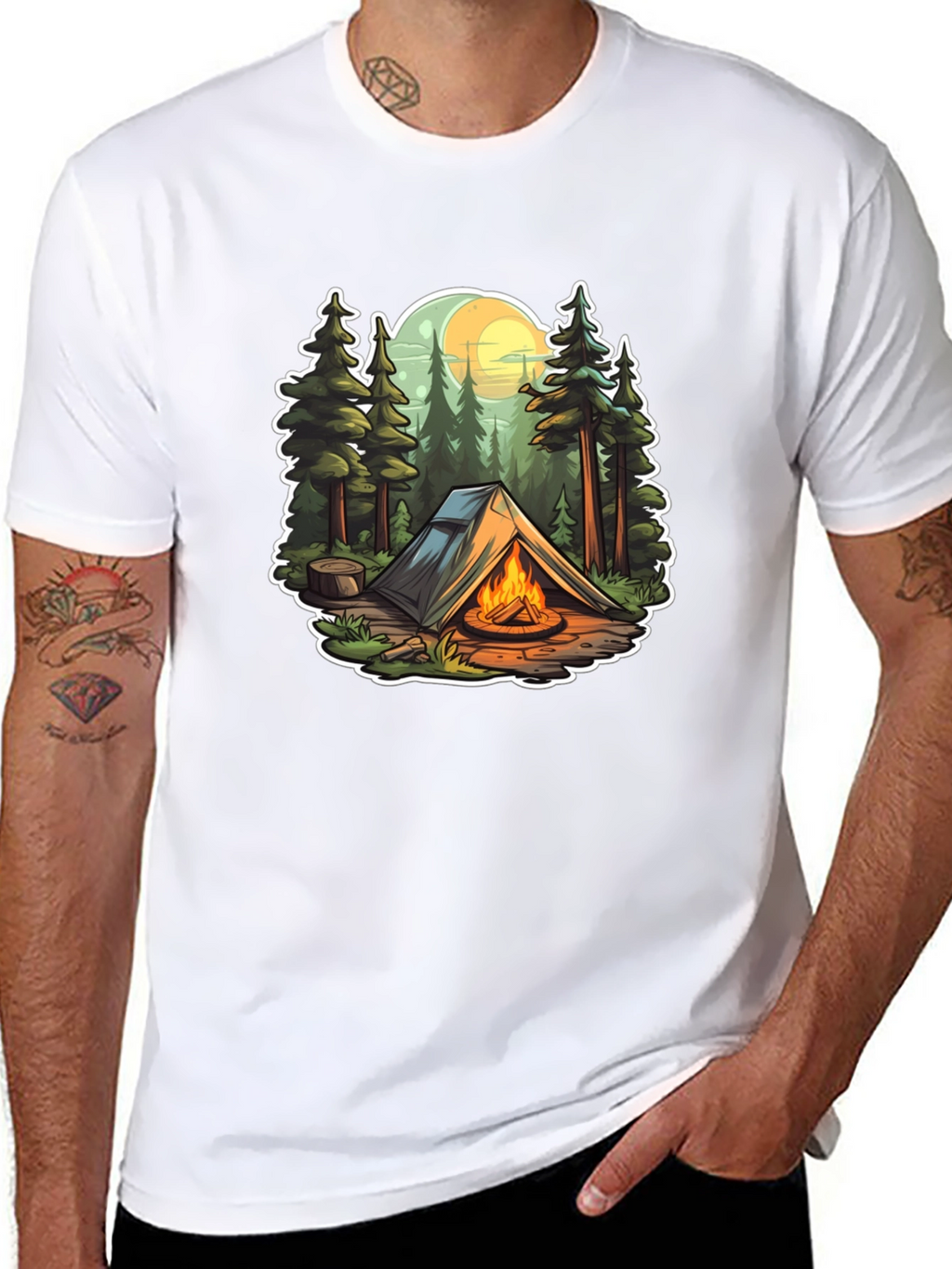 Camping Adventure Black T-Shirt