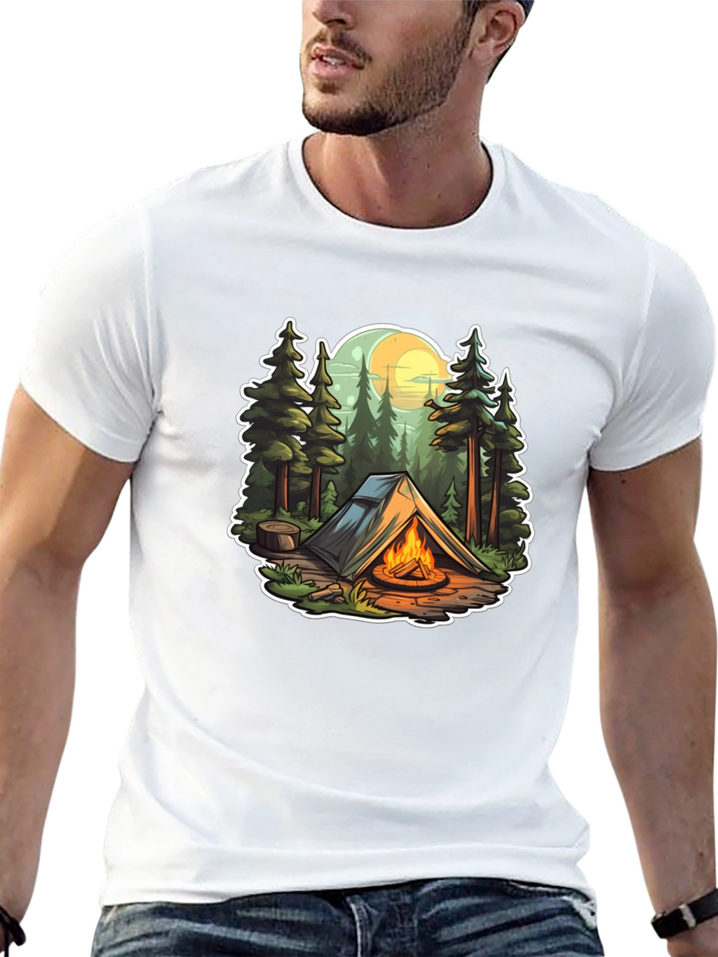 Camping Adventure Black T-Shirt
