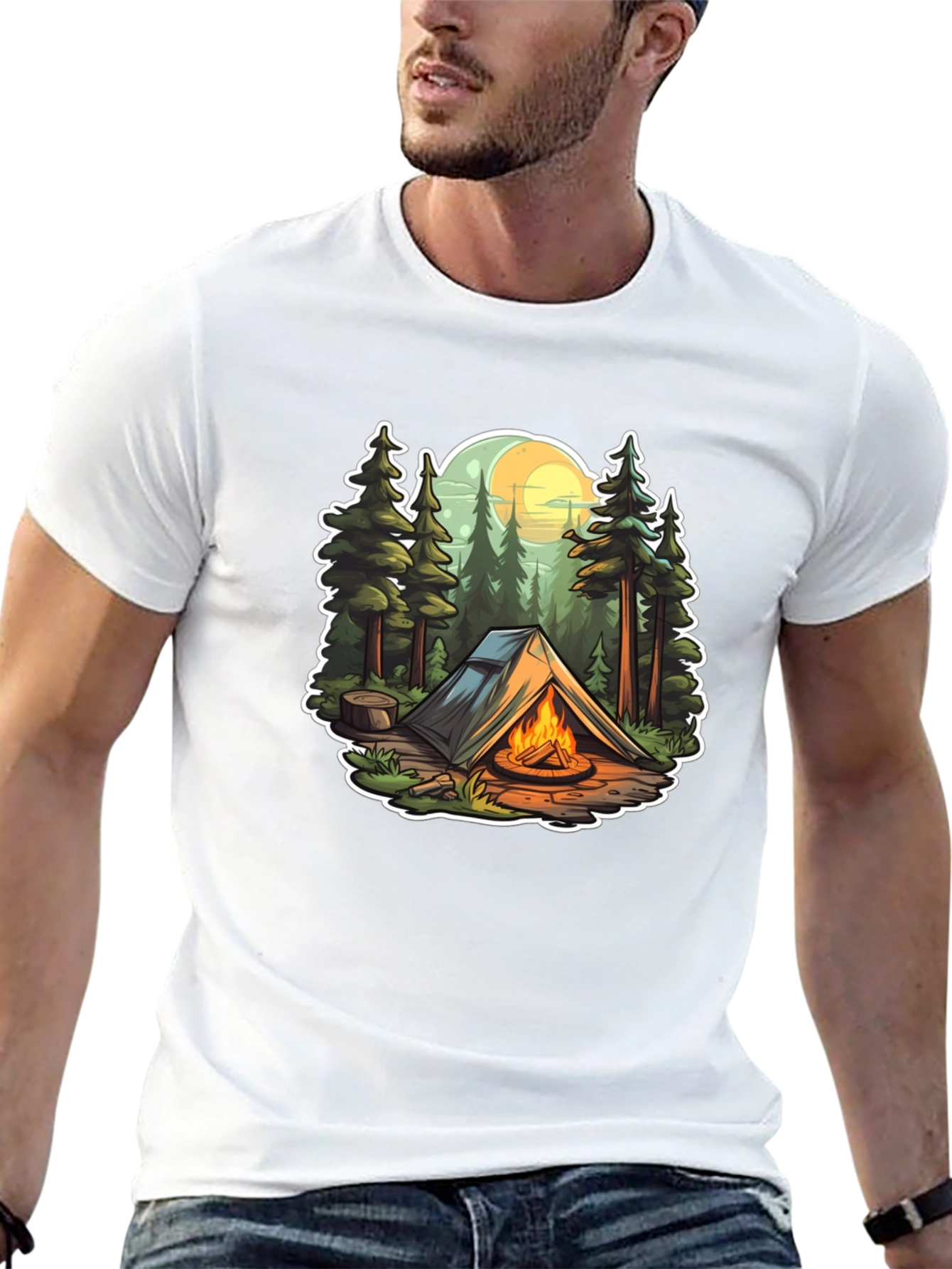 Camping Adventure Black T-Shirt