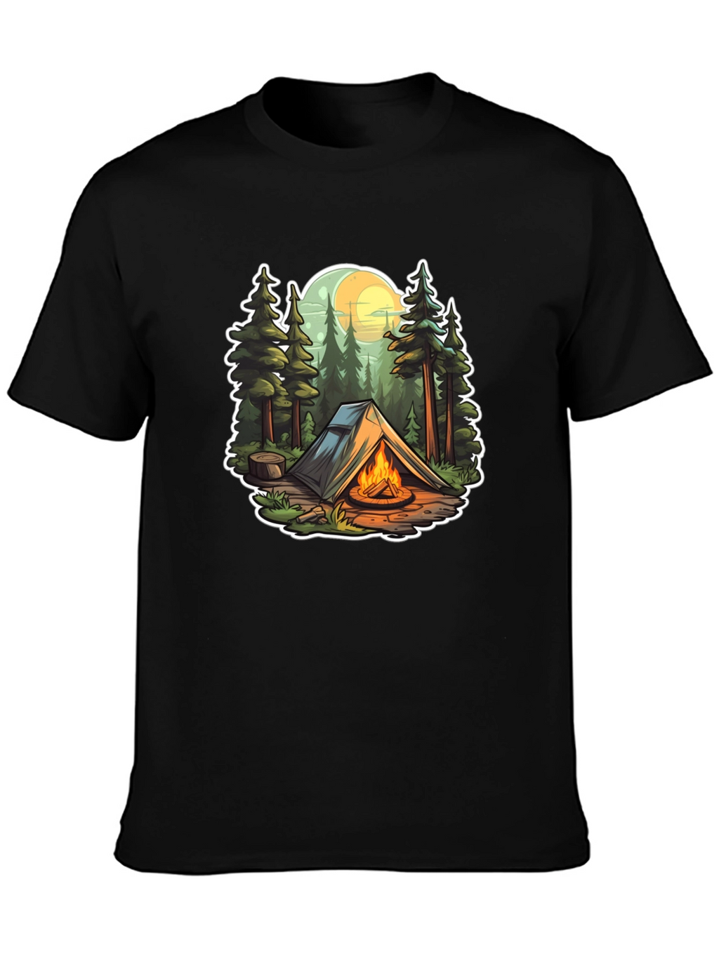 Camping Adventure Black T-Shirt