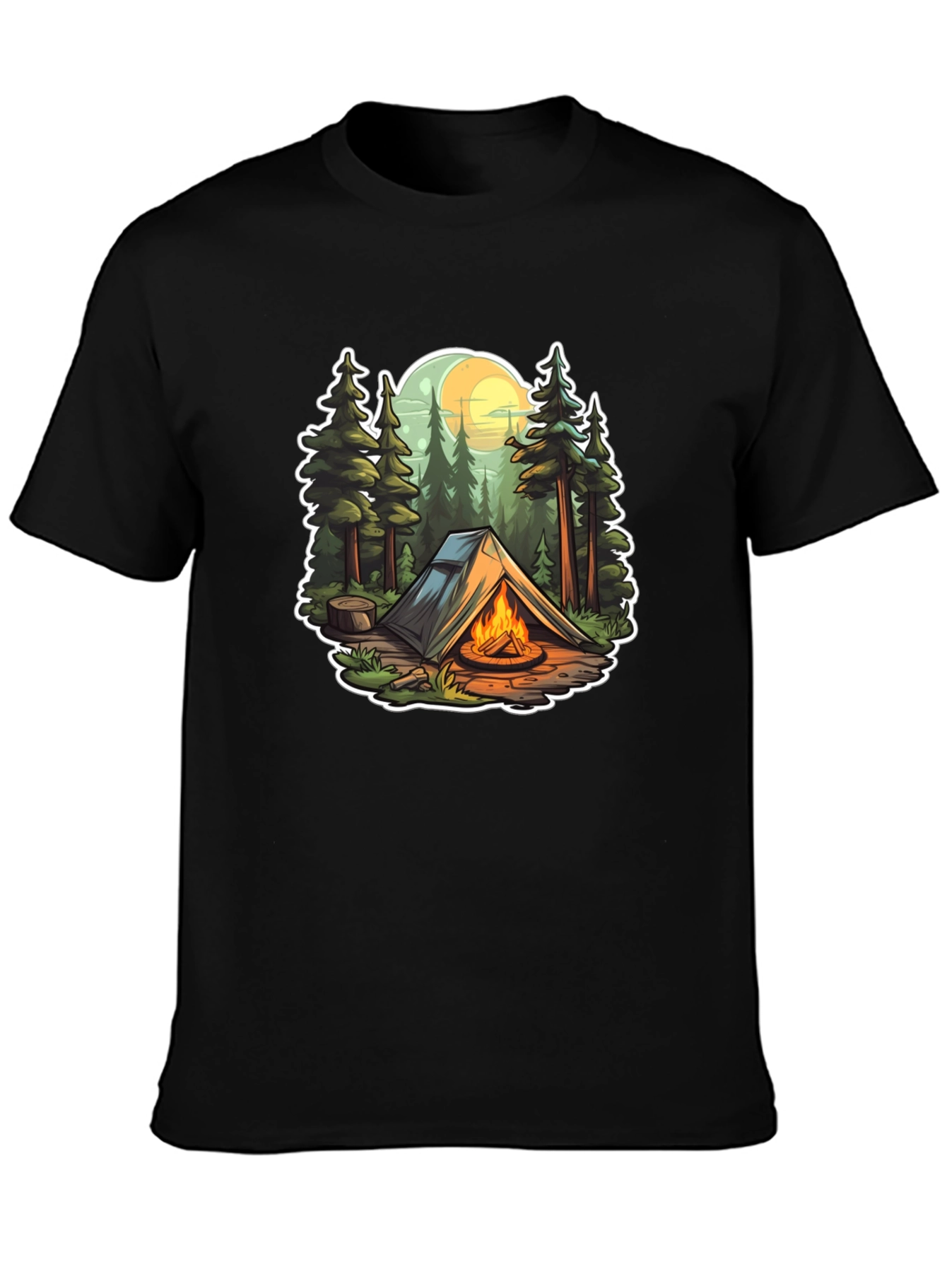 Camping Adventure Black T-Shirt