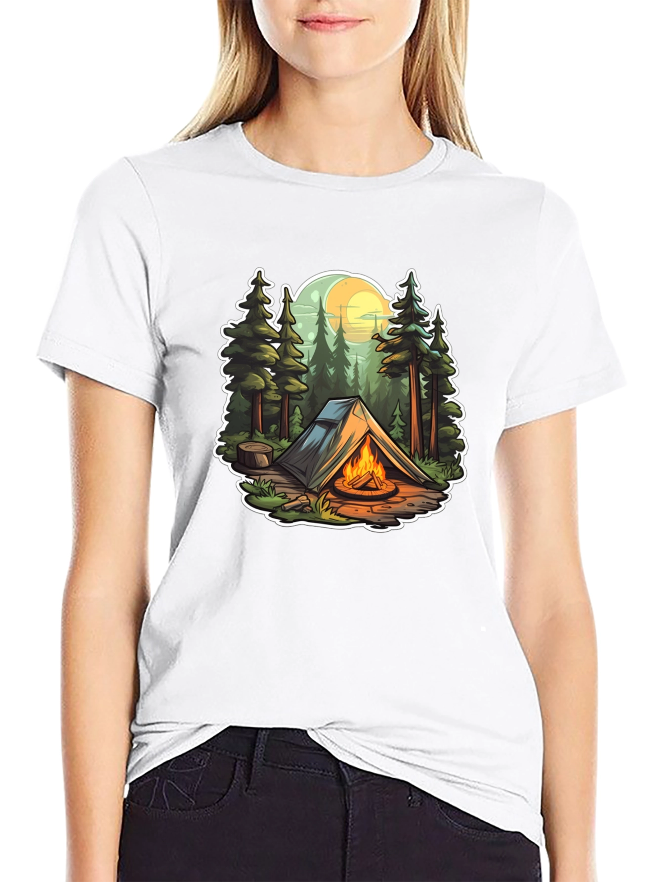 Camping Adventure Black T-Shirt