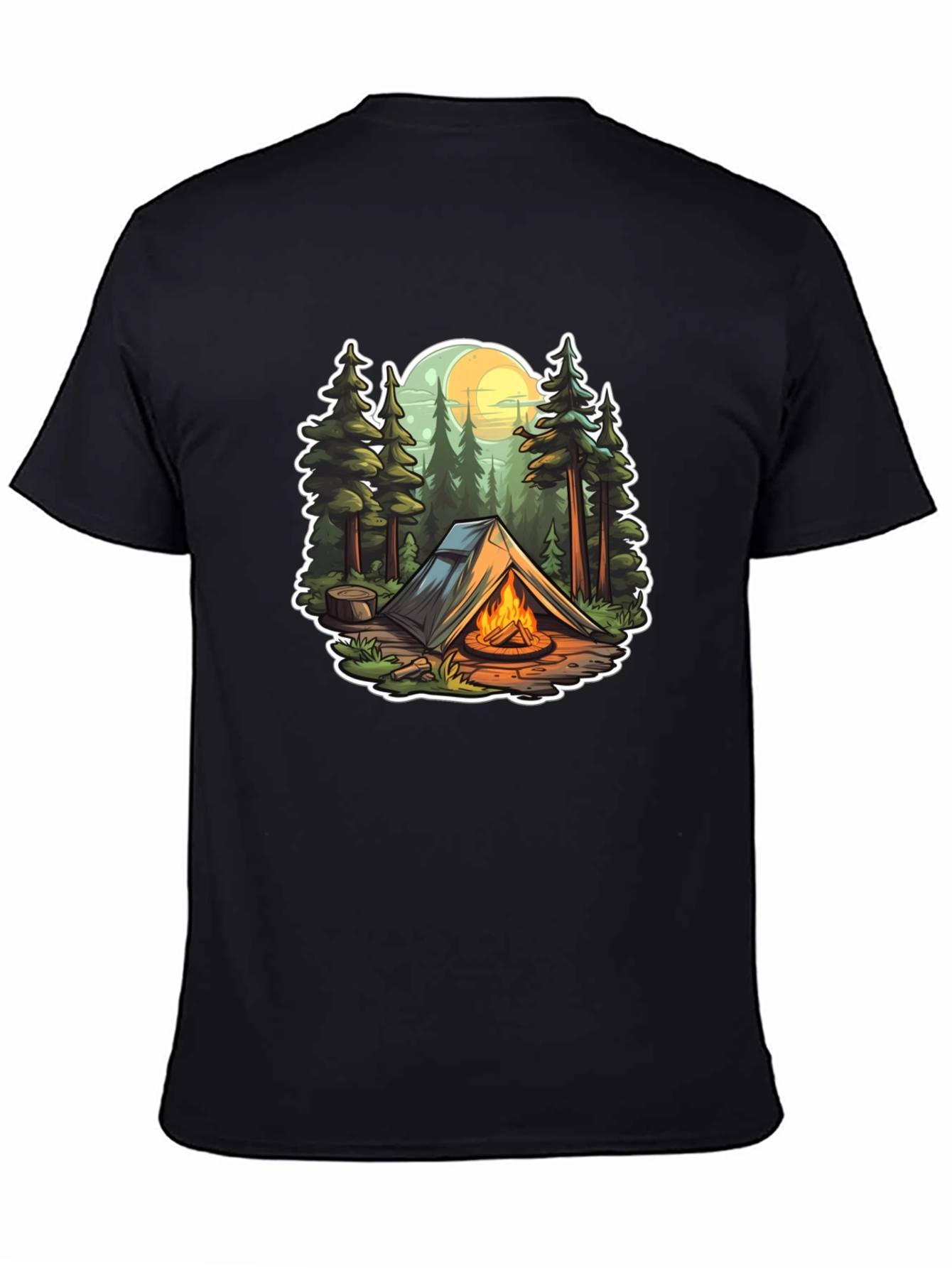 Camping Adventure Black T-Shirt