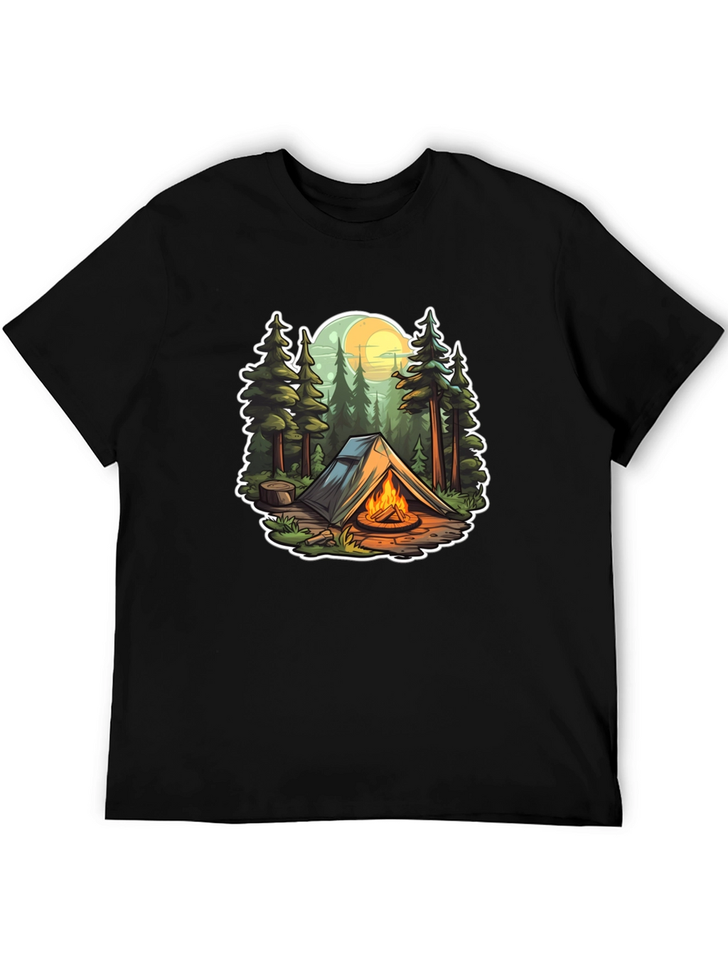 Camping Adventure Black T-Shirt