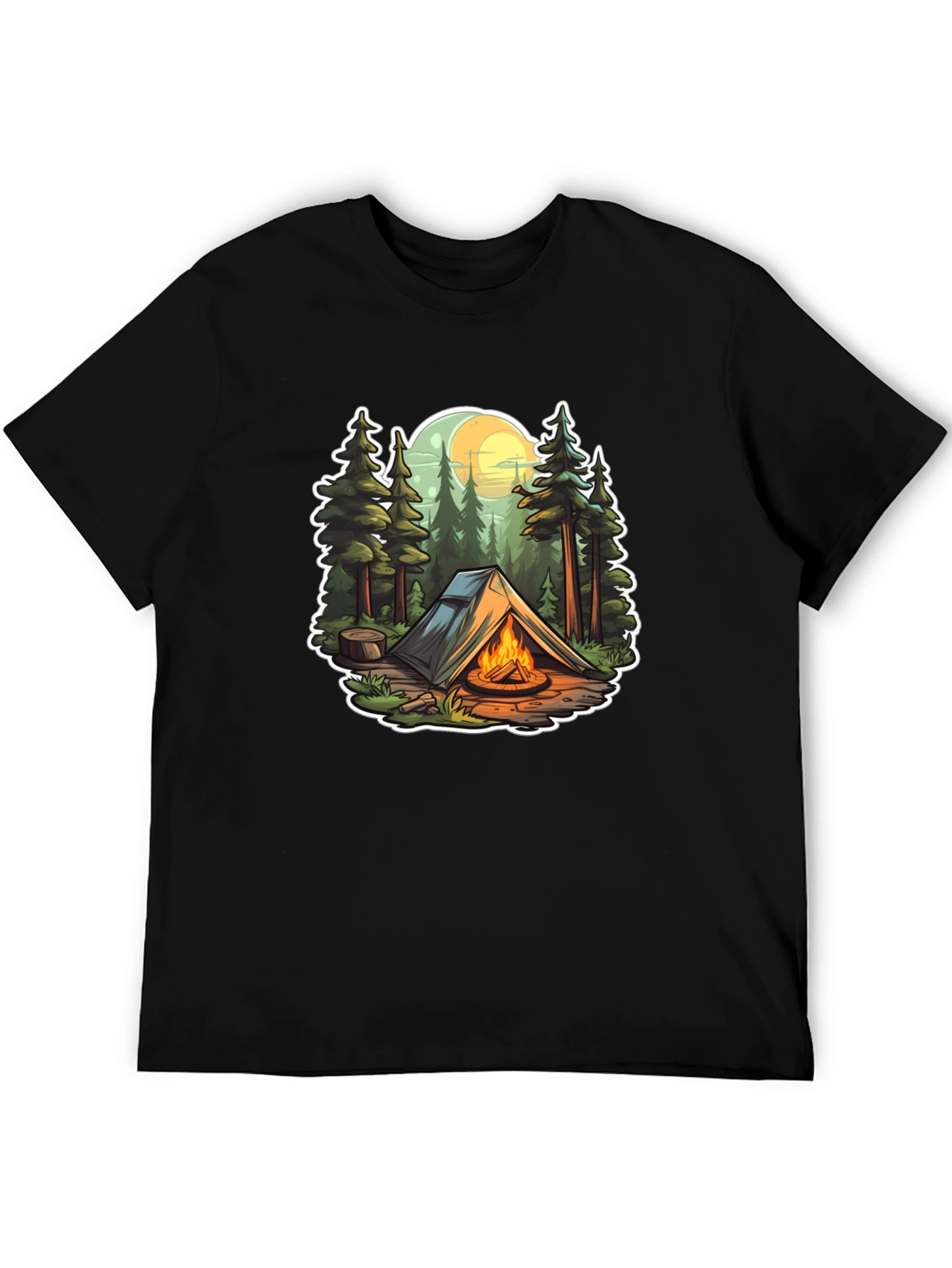 Camping Adventure Black T-Shirt