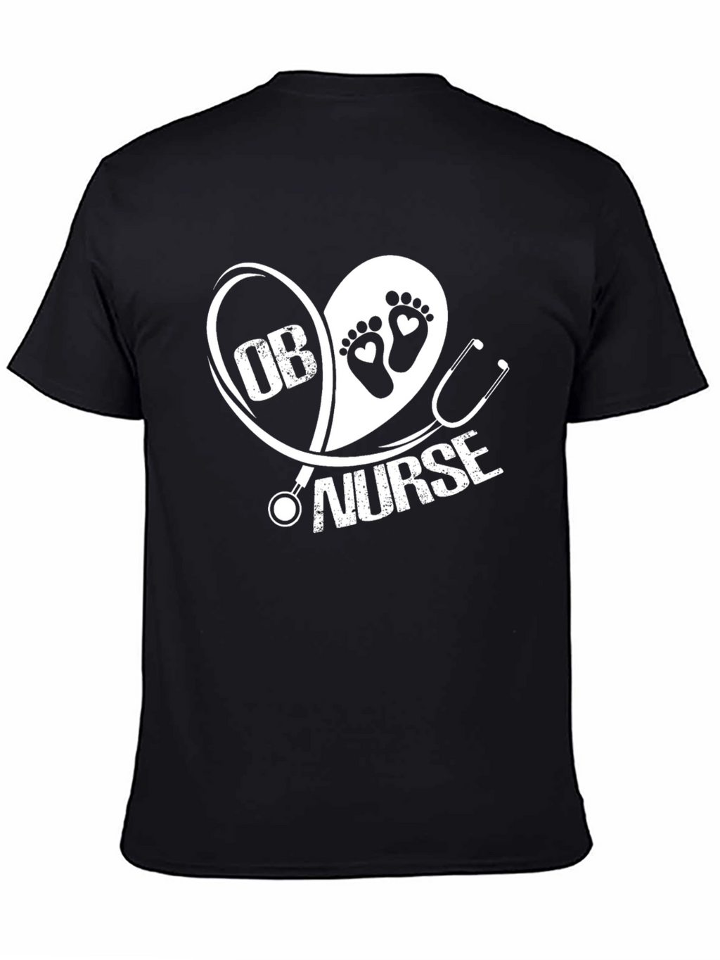OB Nurse T-Shirt - Heart Graphic