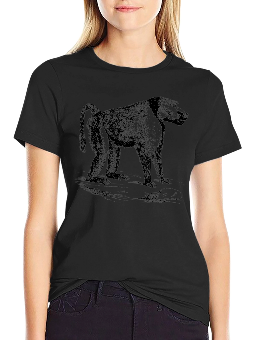 Baboon Graphic Black T-Shirt | Mens Classic Fit