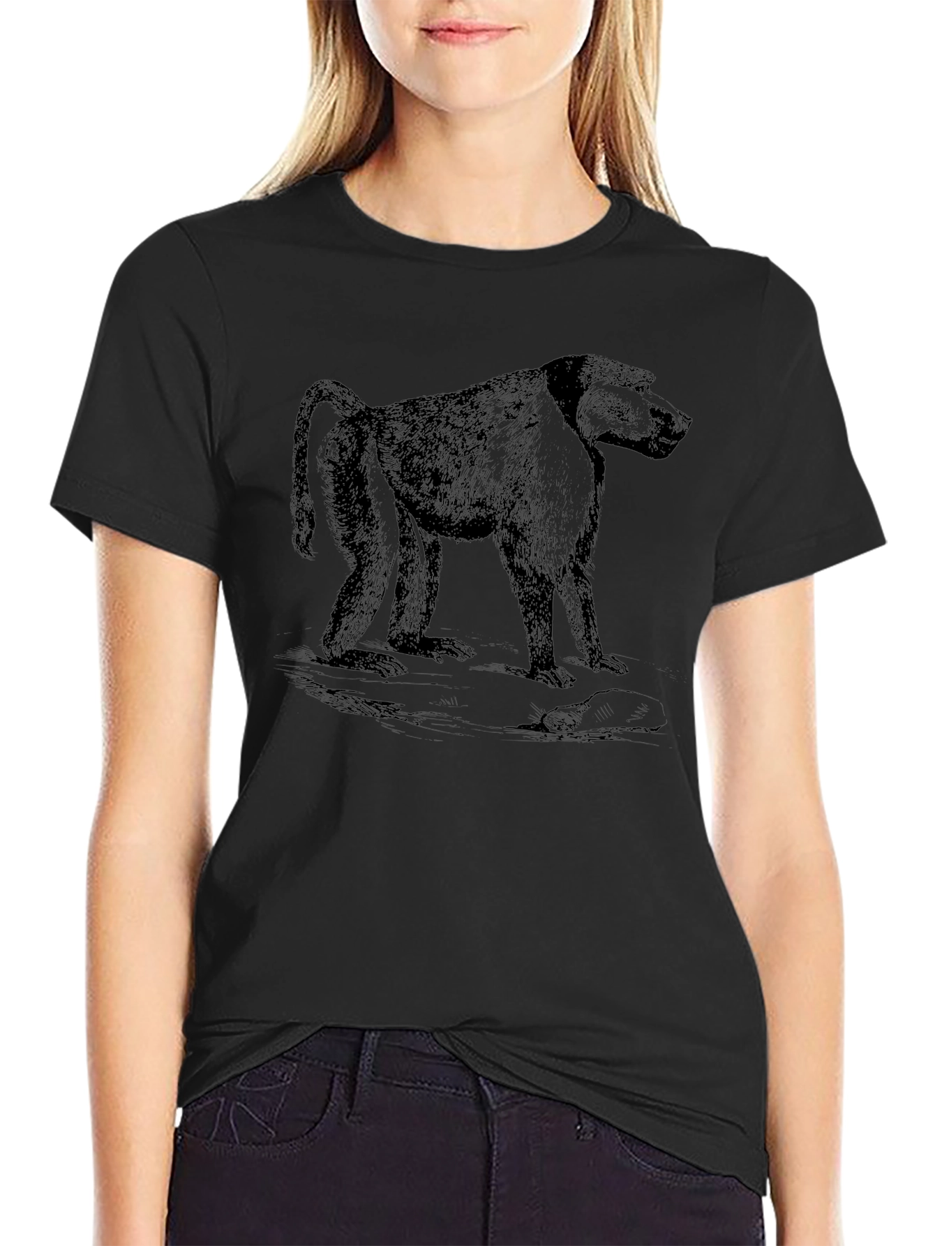Baboon Graphic Black T-Shirt | Mens Classic Fit