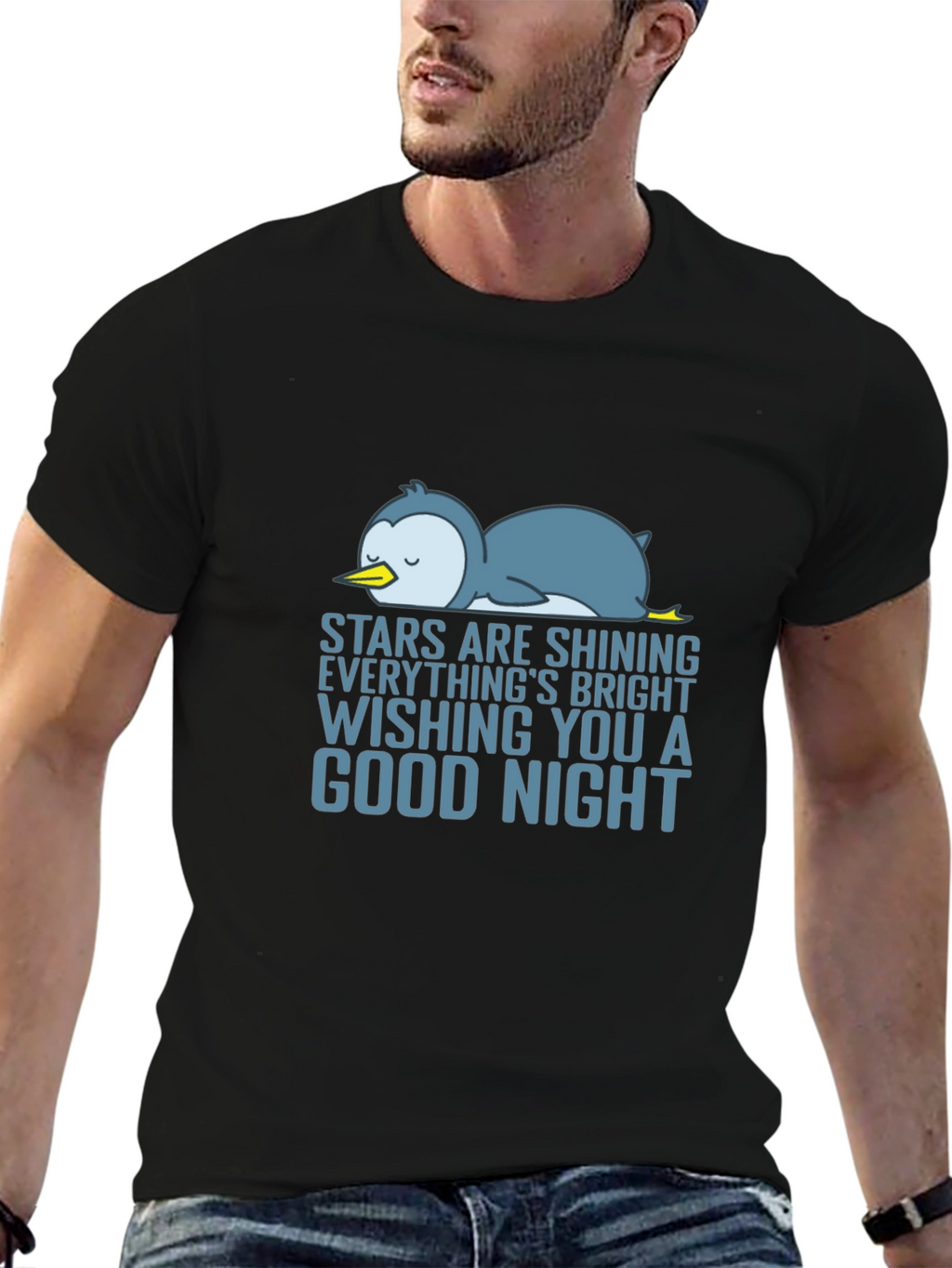 Penguin Good Night Graphic T-Shirt