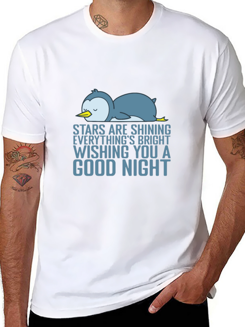 Penguin Good Night Graphic T-Shirt