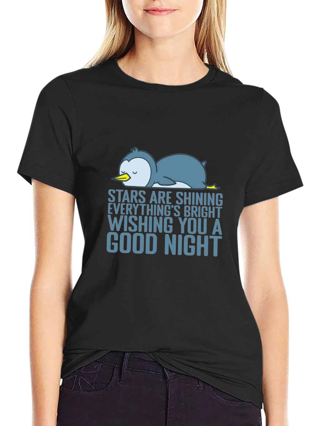 Penguin Good Night Graphic T-Shirt
