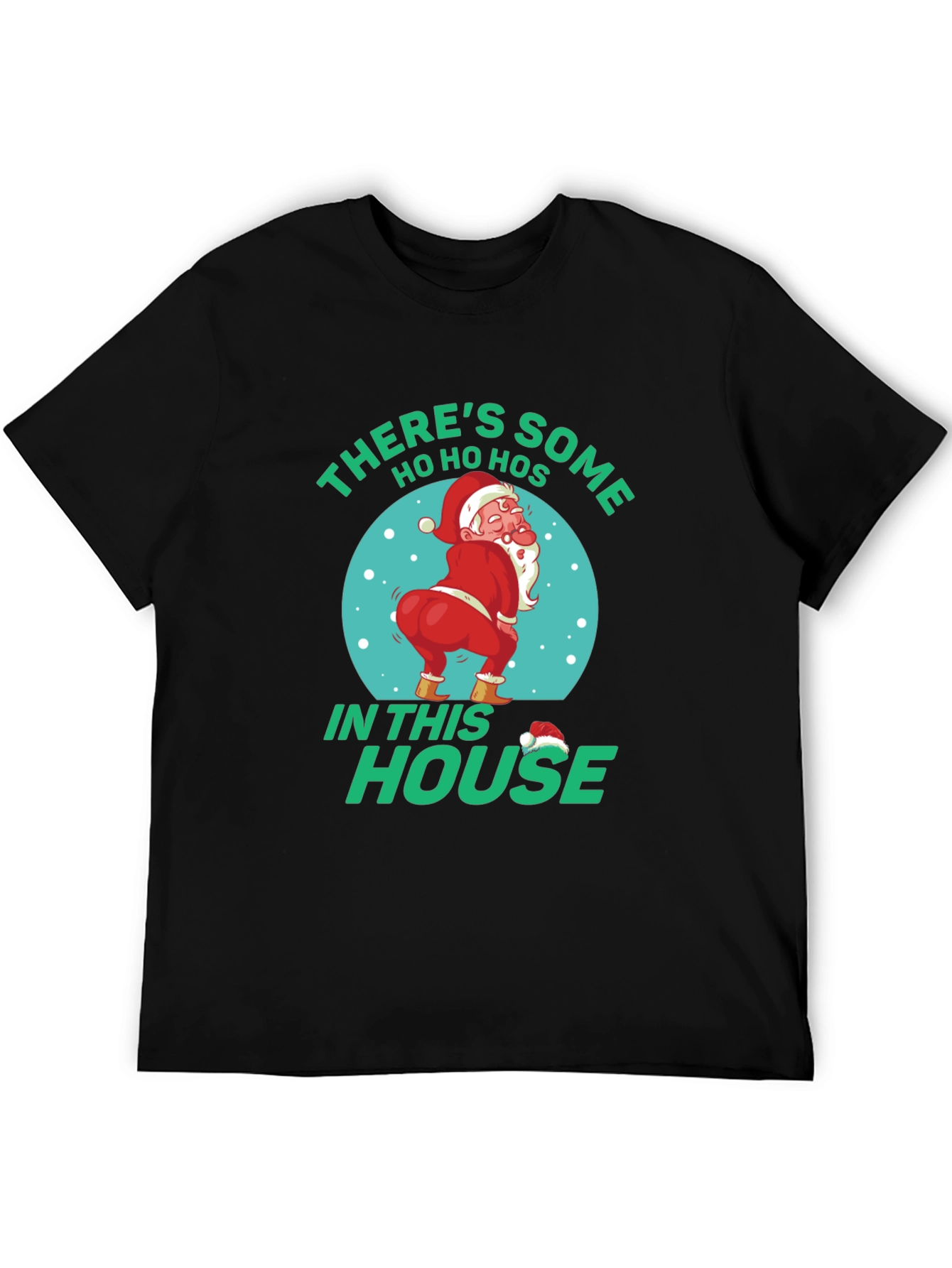 Funny Santa Ho Ho Hos Graphic Tee - Christmas Humor