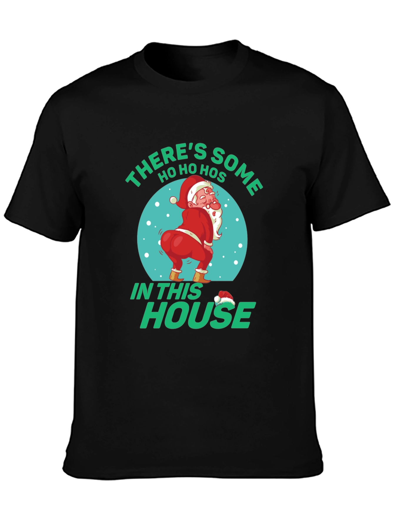 Funny Santa Ho Ho Hos Graphic Tee - Christmas Humor