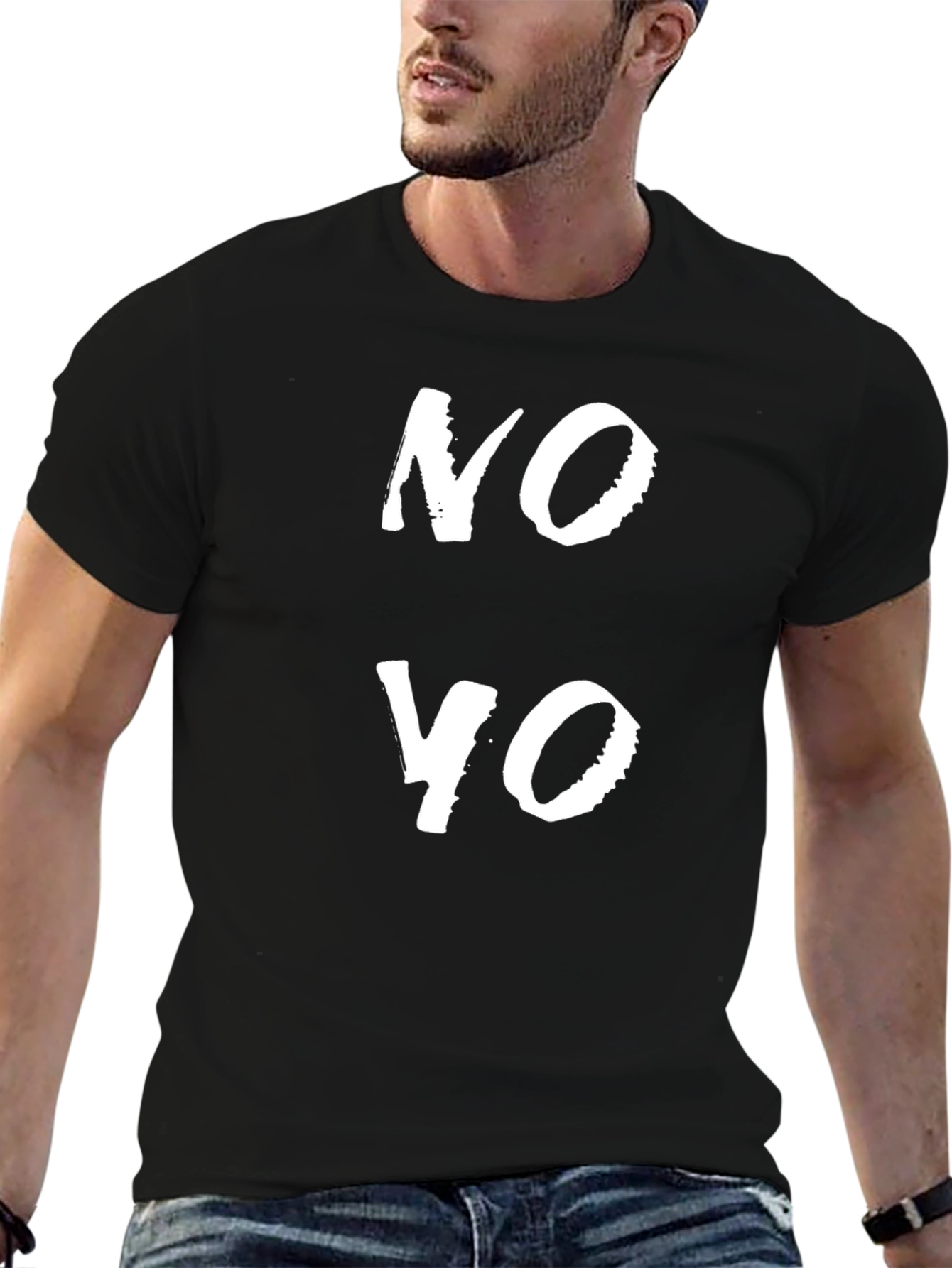 No Yo Graphic Tee - Black Crew Neck T-Shirt