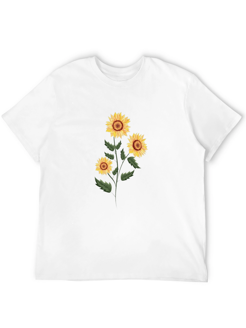 Sunflower Graphic Print Tee - Black Cotton Blend