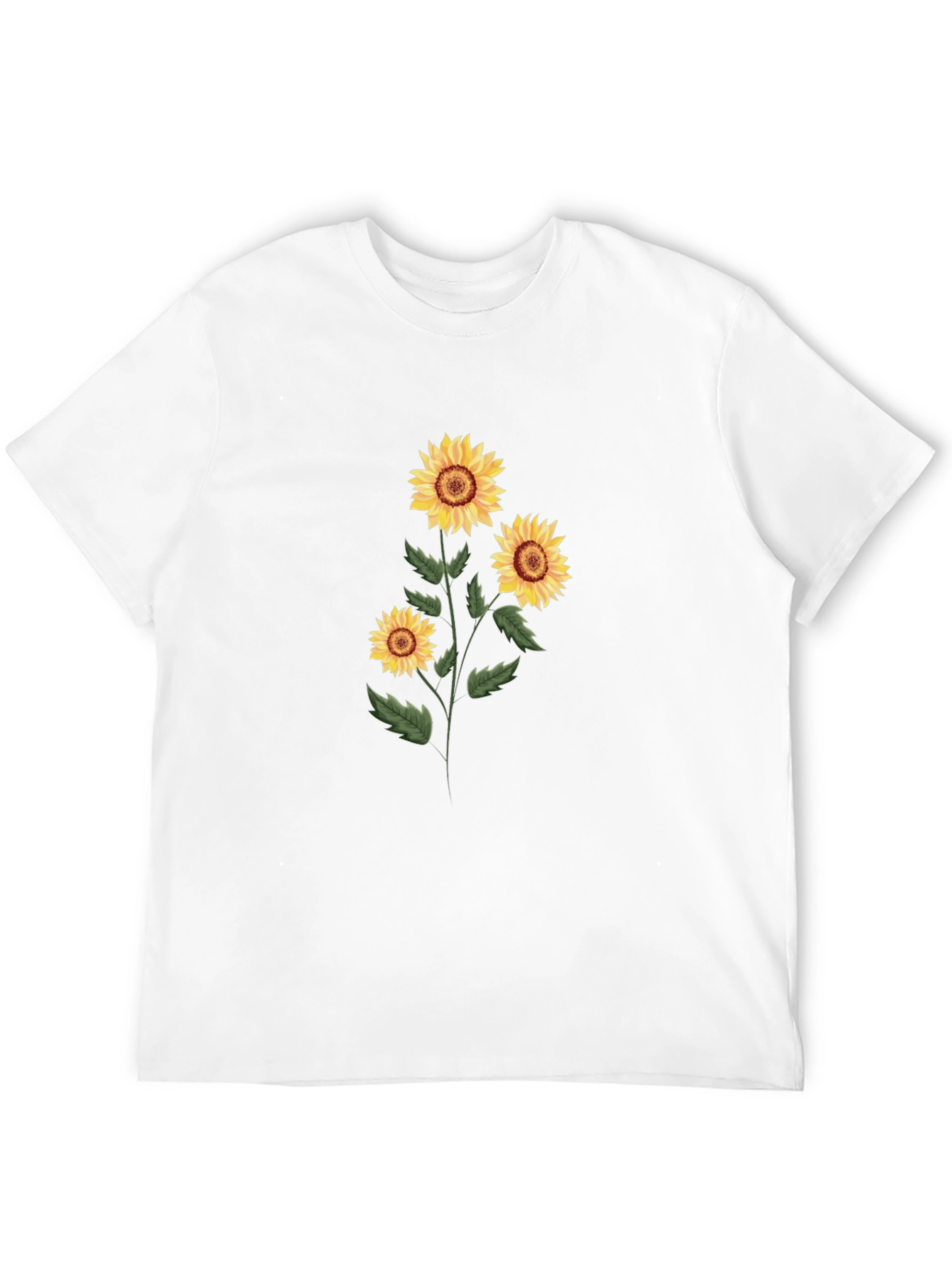 Sunflower Graphic Print Tee - Black Cotton Blend